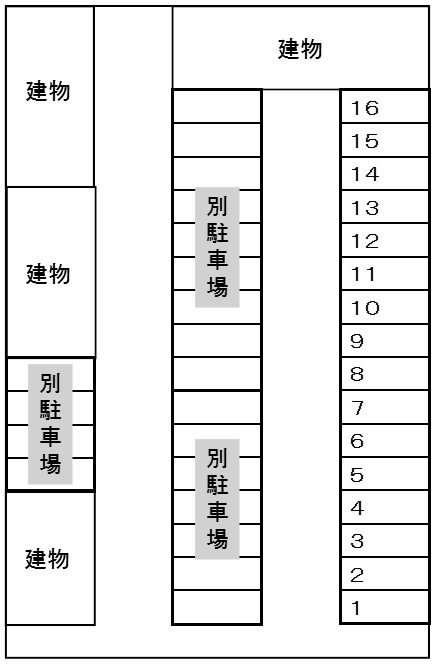 田中第2駐車場の駐車配置図