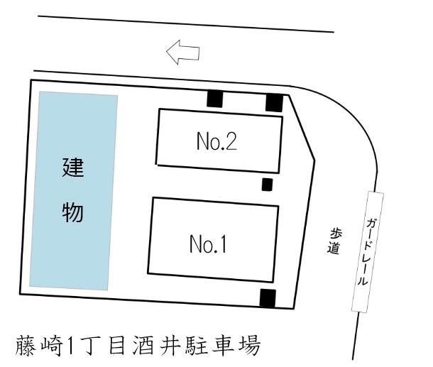藤崎1丁目酒井駐車場の駐車配置図