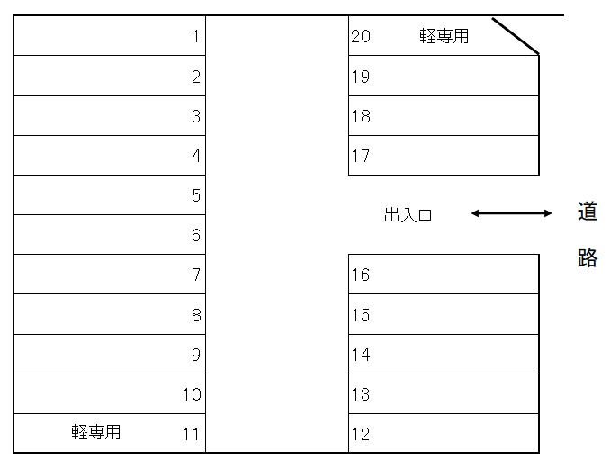 本町さくらパーキングの駐車配置図