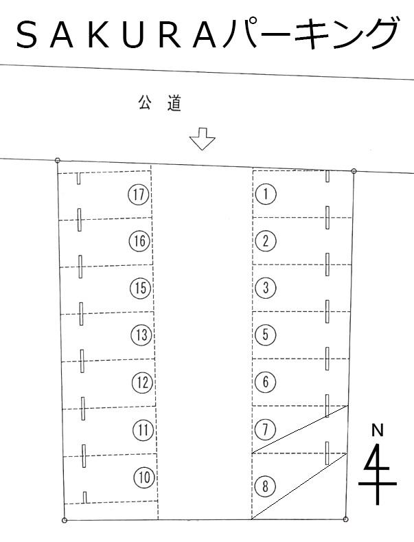 SAKURAパーキングの駐車配置図