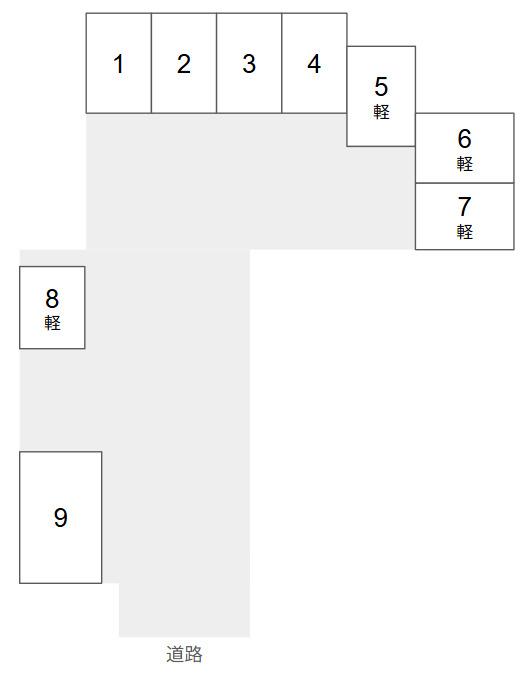 大謝名2丁目駐車場の駐車配置図