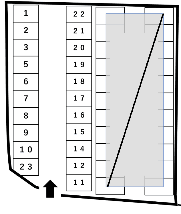 いどじりパーキングno.1の駐車配置図
