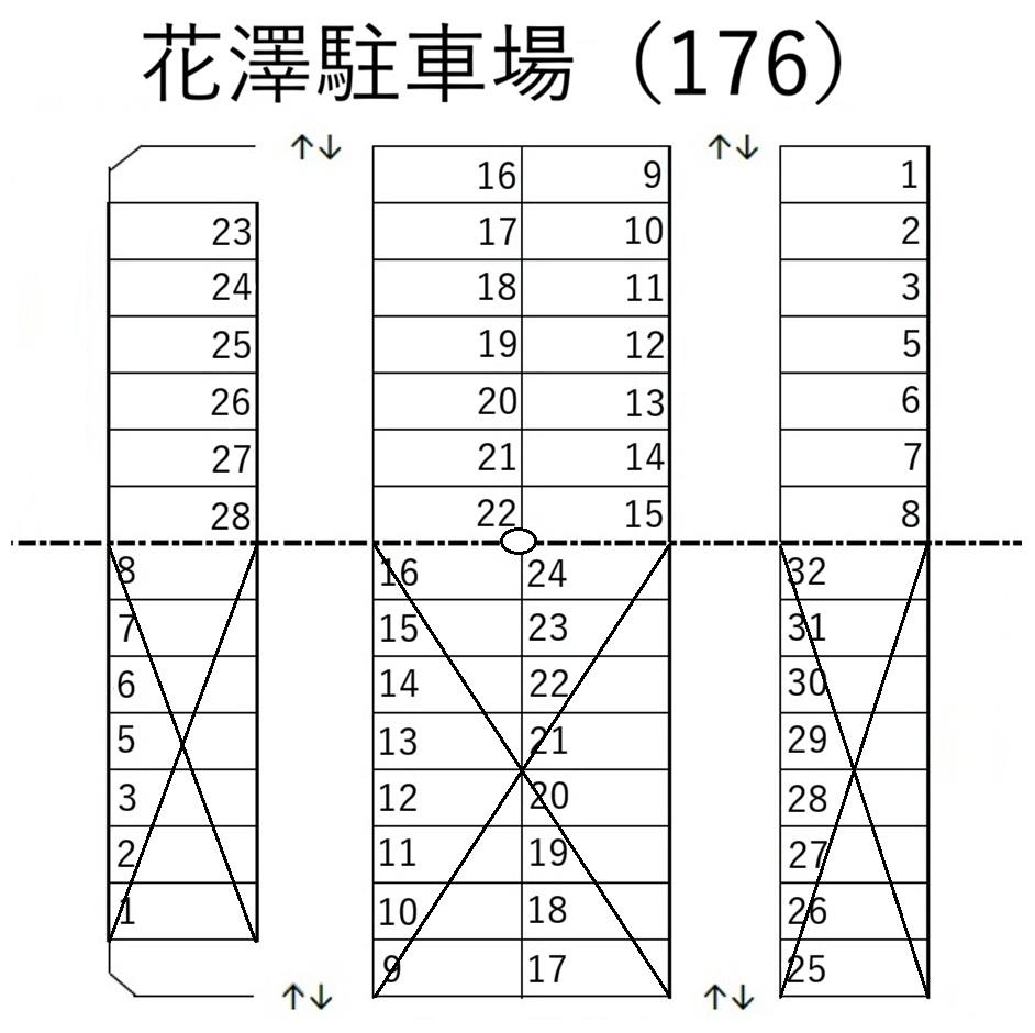 花澤駐車場(176)の駐車配置図