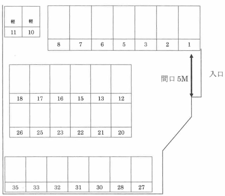 尾崎駅前松井駐車場の駐車配置図