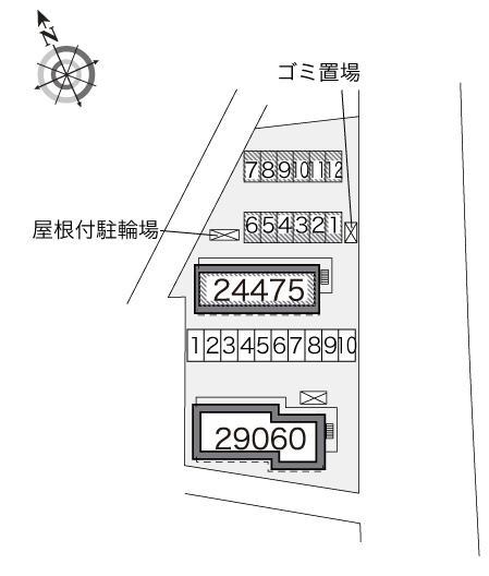 シャトレー荒谷(24475)の駐車配置図