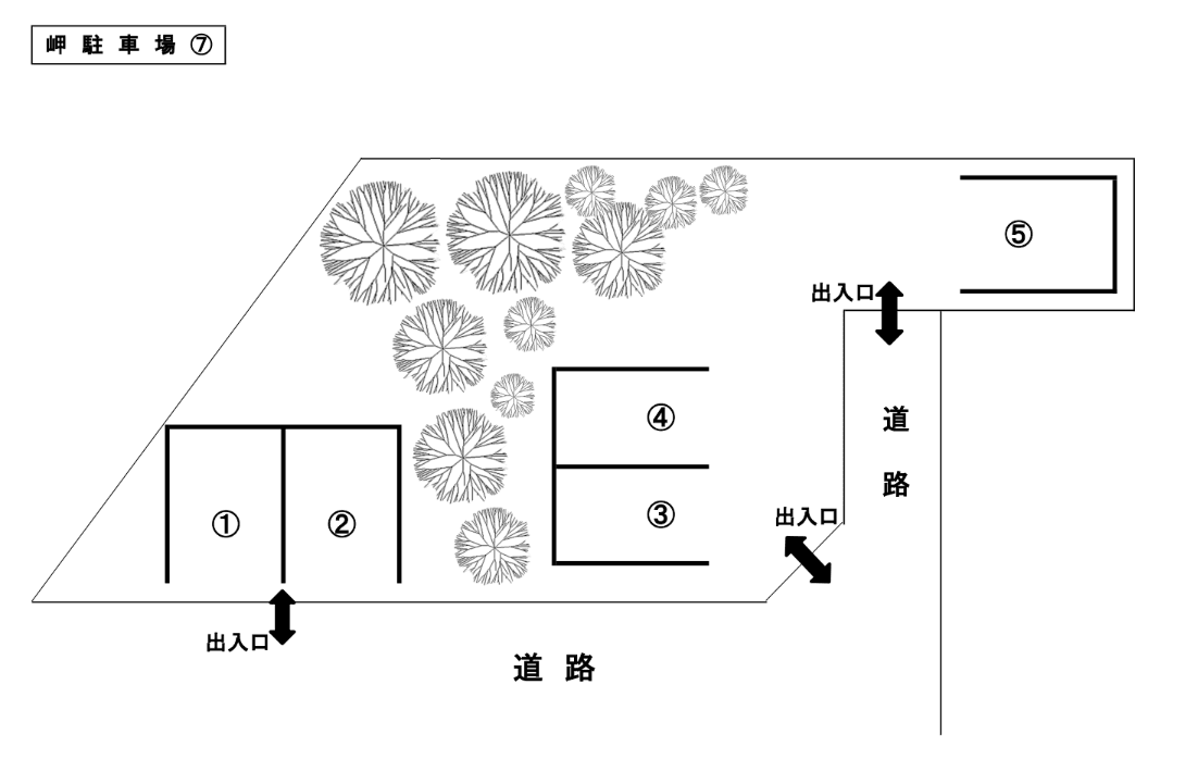 岬駐車場⑦の駐車配置図