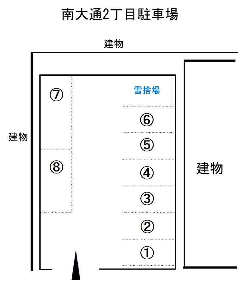 南大通2丁目駐車場の駐車配置図