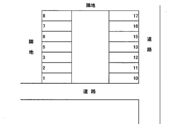 駒見パーキングの駐車配置図