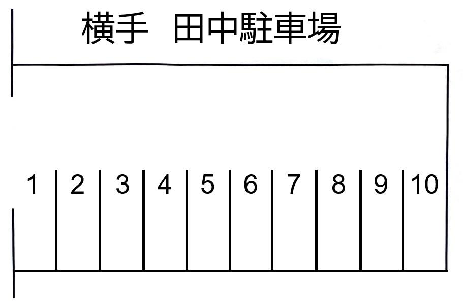 横手 田中 駐車場の駐車配置図