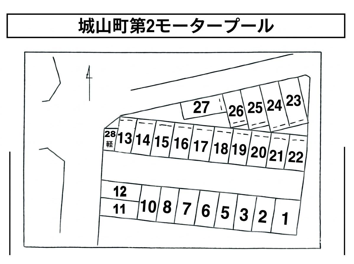 城山町第2モータープールの駐車配置図