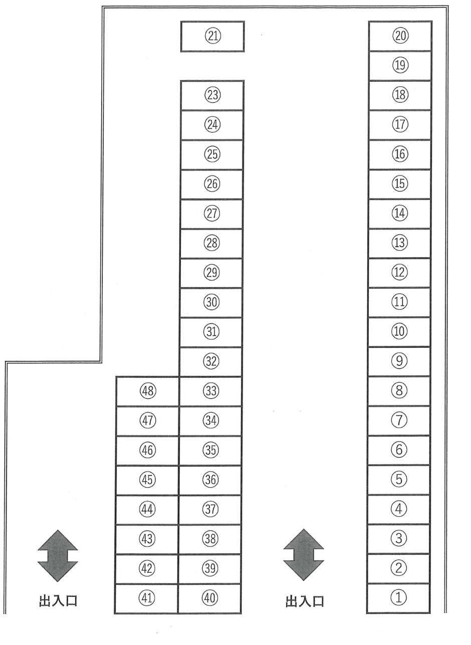 石川八千代前駐車場の駐車配置図