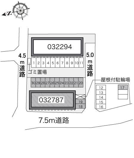 西久保 Ⅱ(32787) 敷地外駐車場の駐車配置図