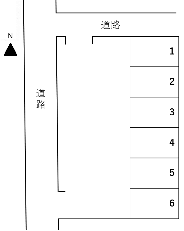 宇高町4丁目1月極駐車場の駐車配置図