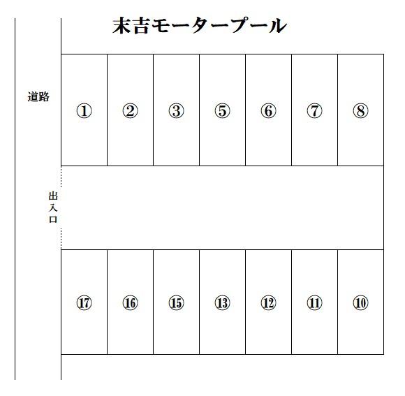 末吉モータープールの駐車配置図