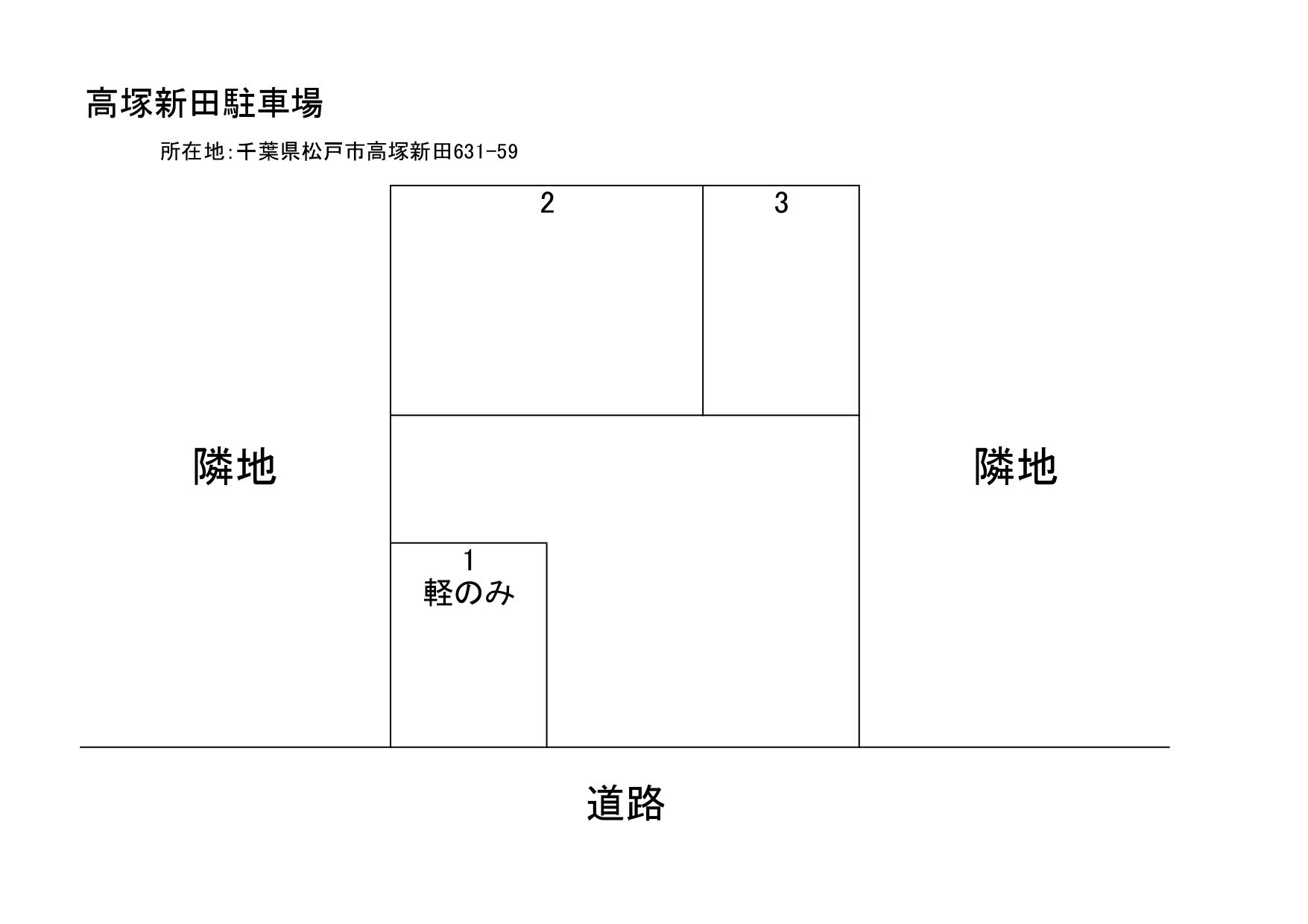 高塚新田駐車場の駐車配置図