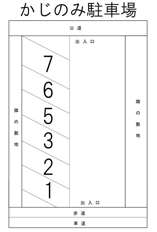 かじのみ駐車場の駐車配置図