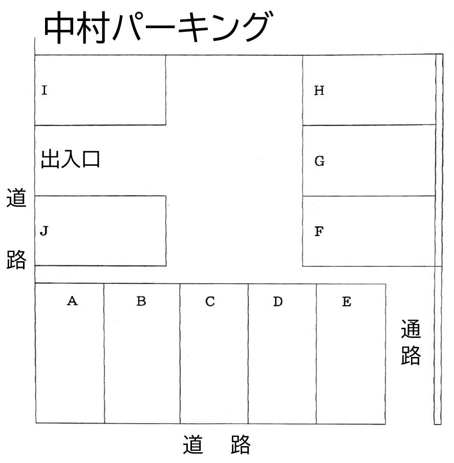 中村パーキングの駐車配置図