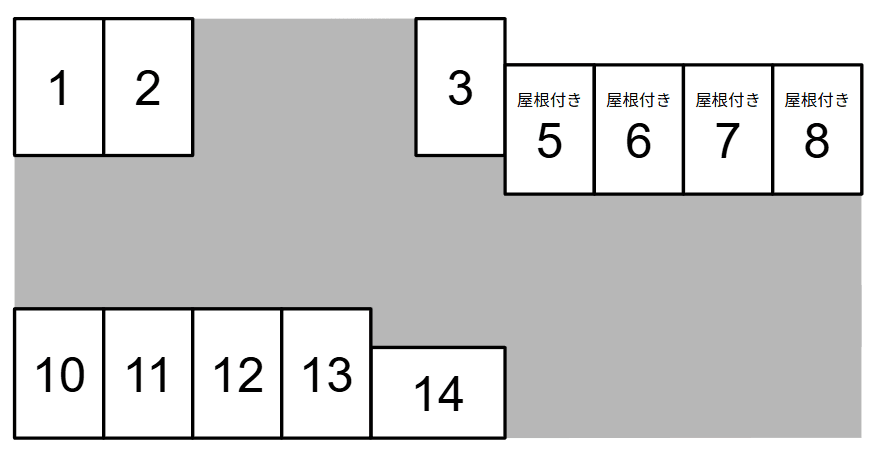五色駐車場の駐車配置図