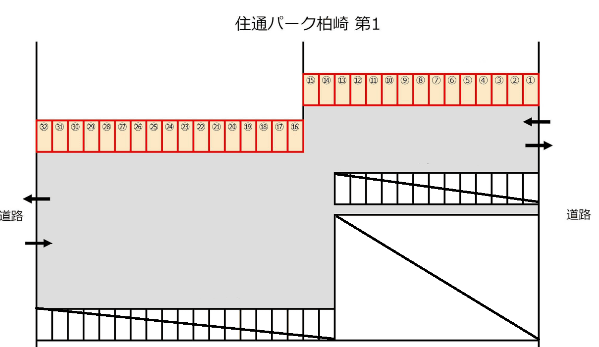 住通パーク柏崎第1の駐車配置図