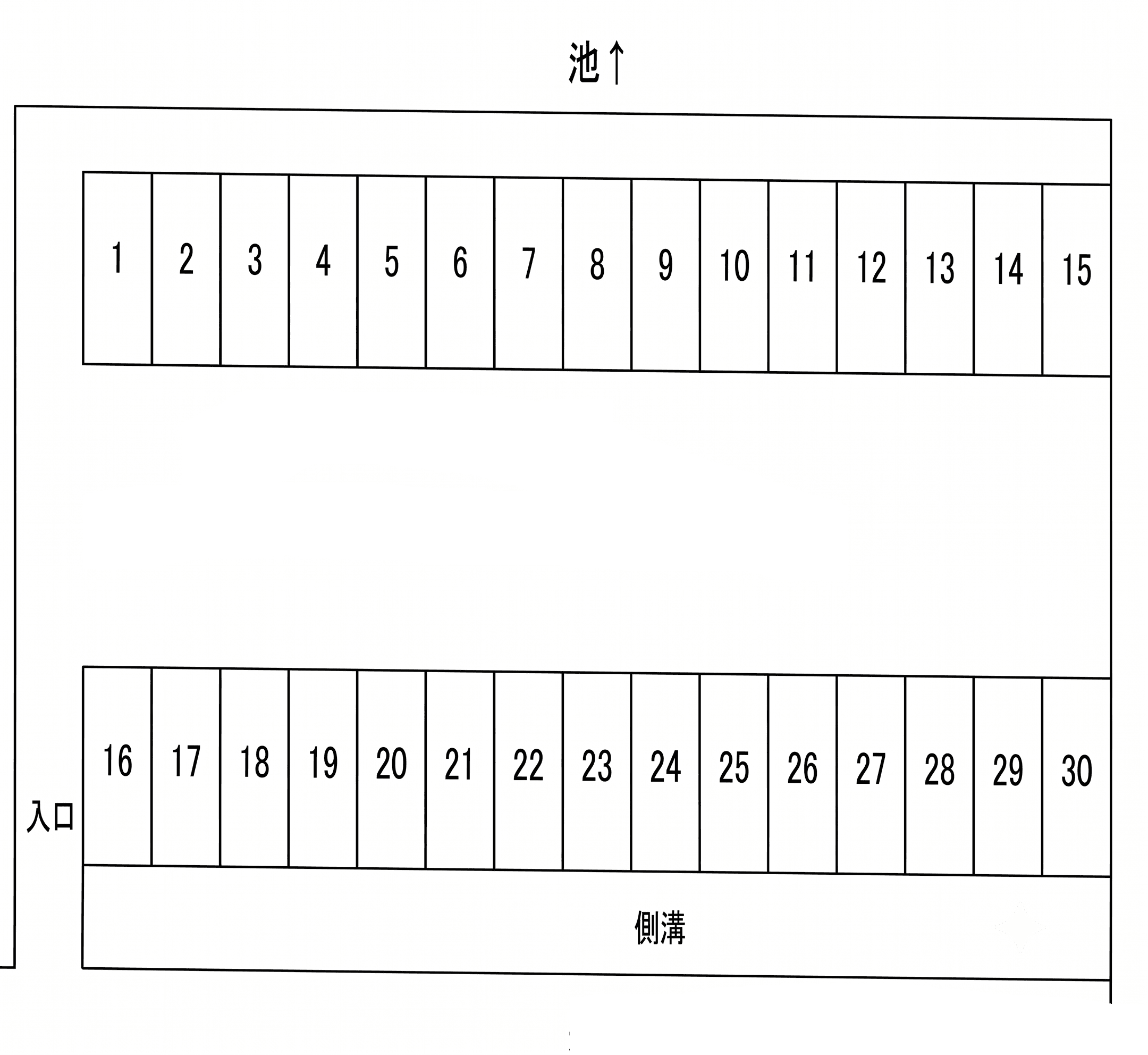 田熊水利組合第3有料駐車場の駐車配置図