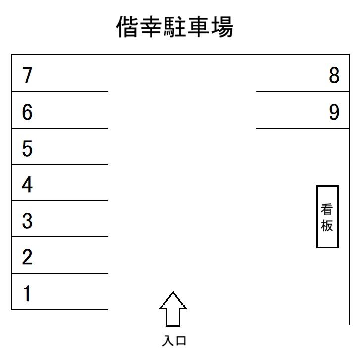 偕幸駐車場の駐車配置図