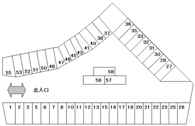 城北パーキングの駐車配置図