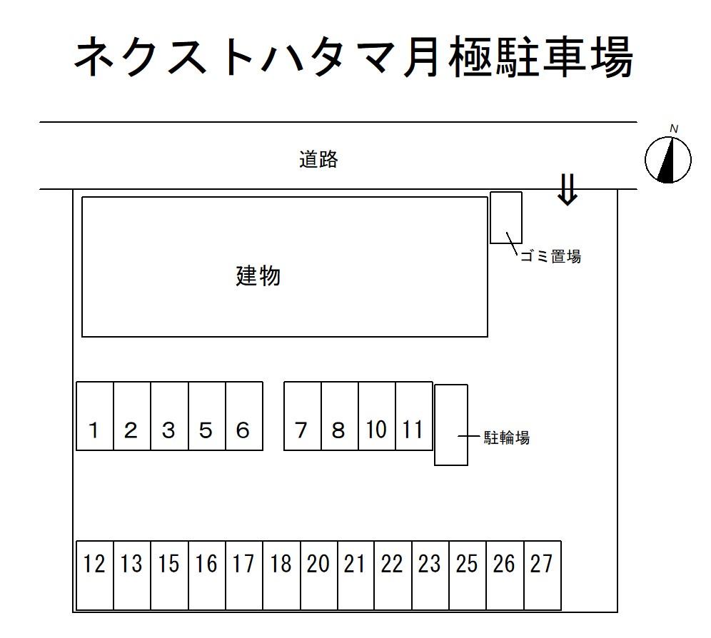 ネクストハタマ月極駐車場の駐車配置図