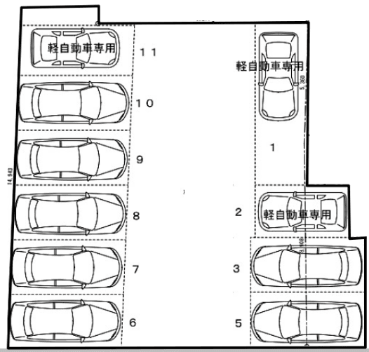 加藤駐車場の駐車配置図