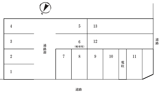 甲元高杉の里駐車場の駐車配置図