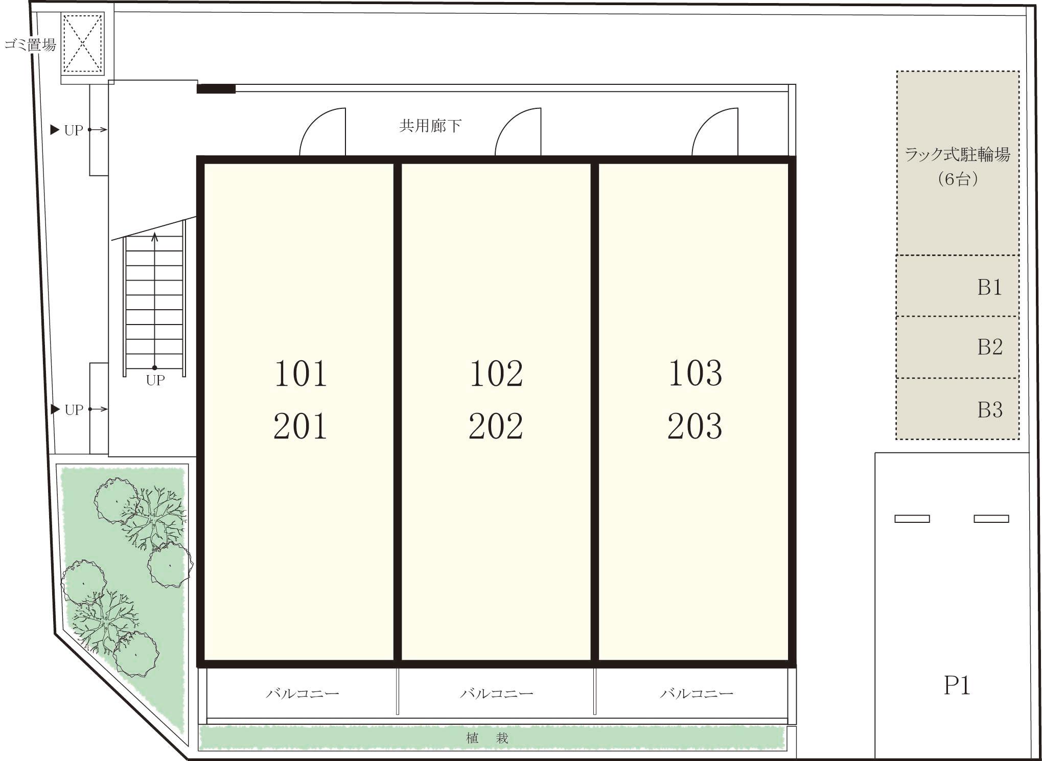 リブリ・玉川上水の駐車配置図