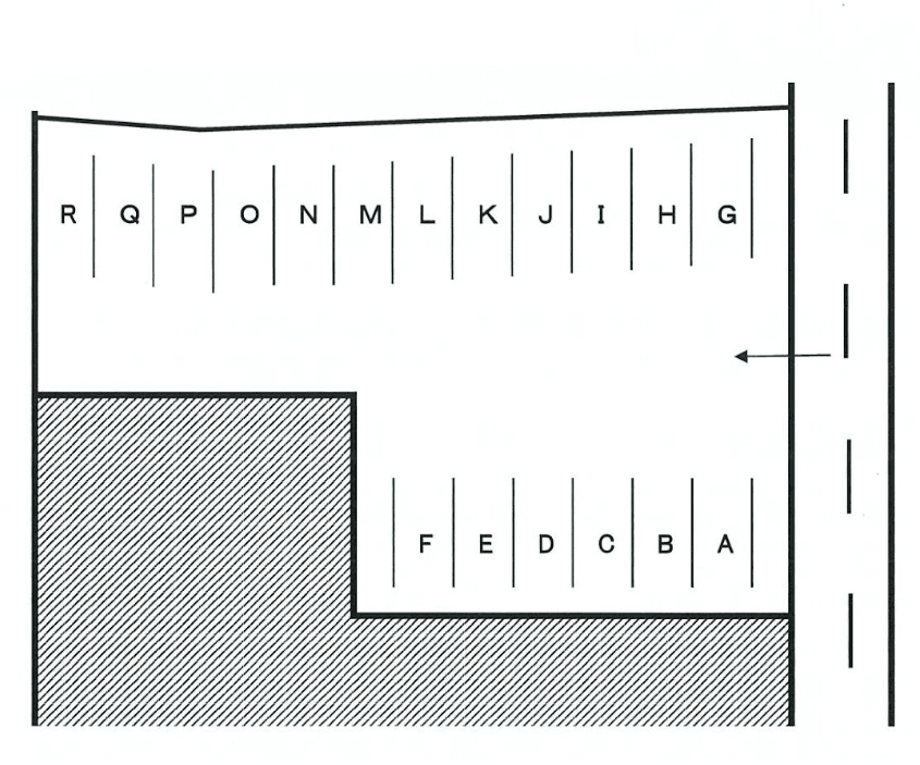 あわら町月極駐車場の駐車配置図