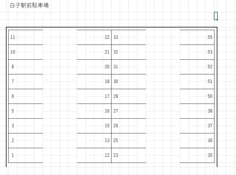 白子駅前駐車場の駐車配置図