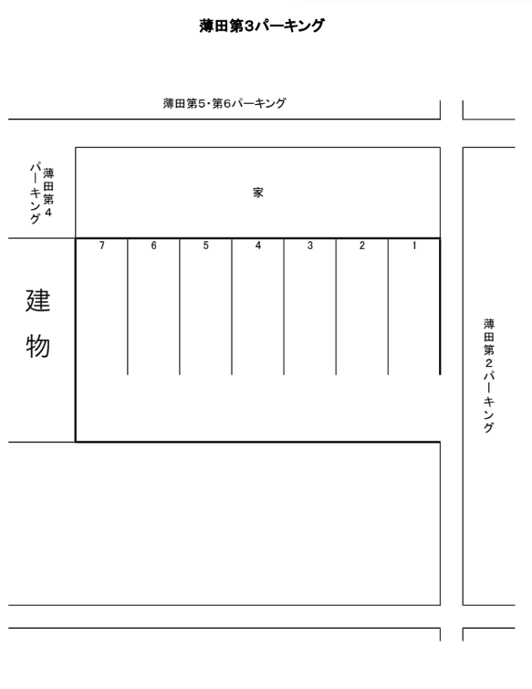 薄田第3パーキングの駐車配置図