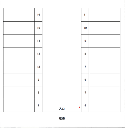 ダイセン駐車場の駐車配置図