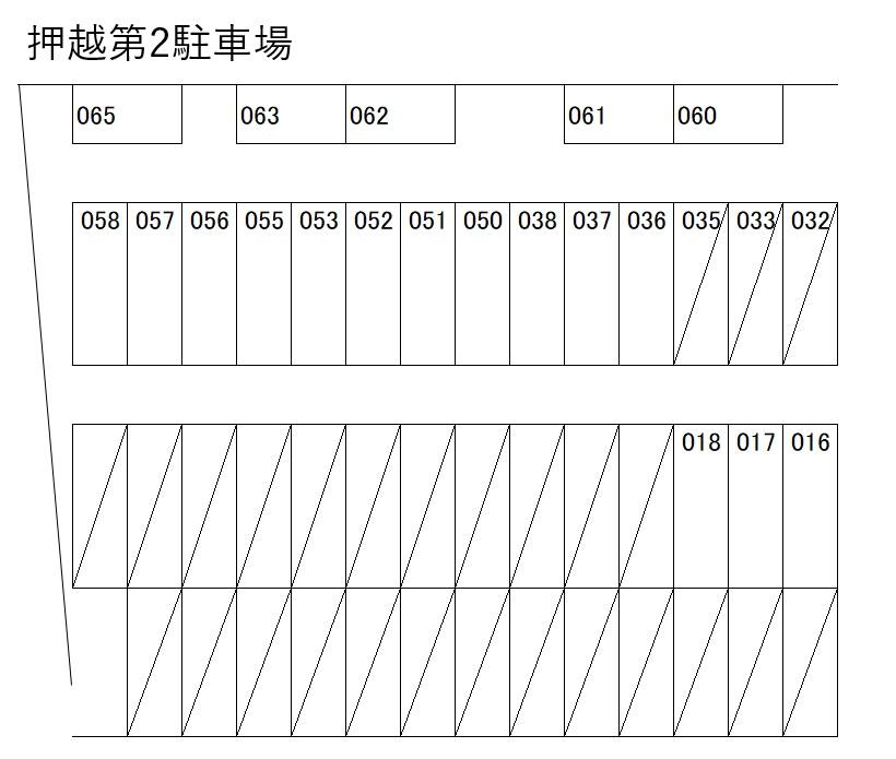 押越第2駐車場の駐車配置図