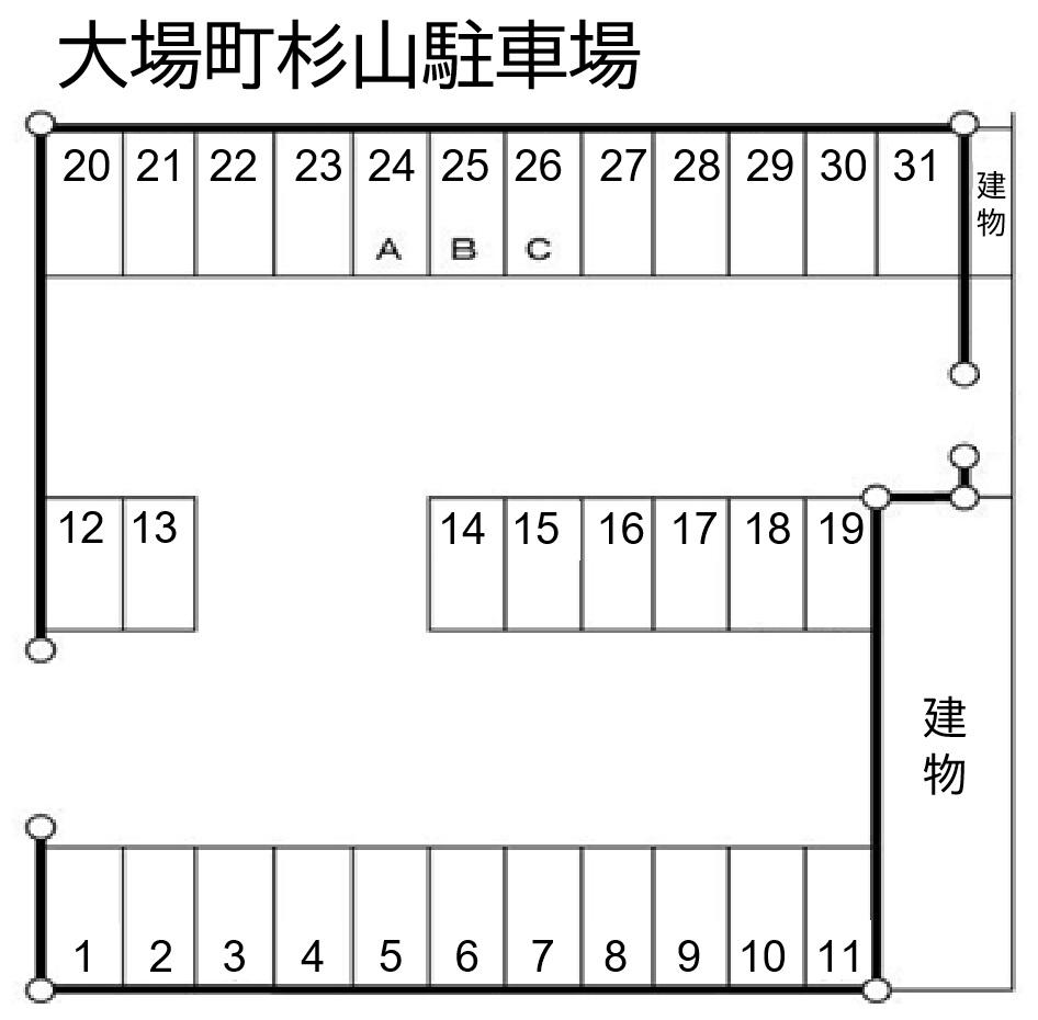 大場町杉山駐車場の駐車配置図
