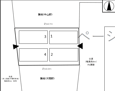 高倉650駐車場の駐車配置図