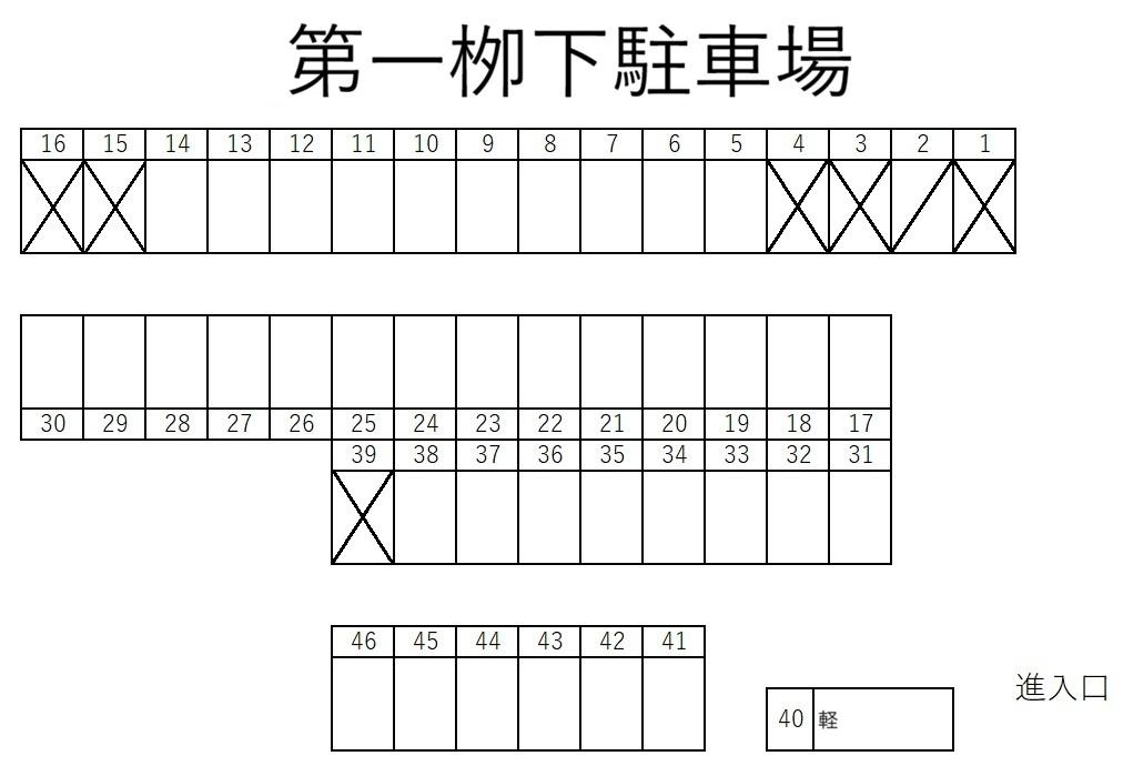 第一栁下駐車場の駐車配置図