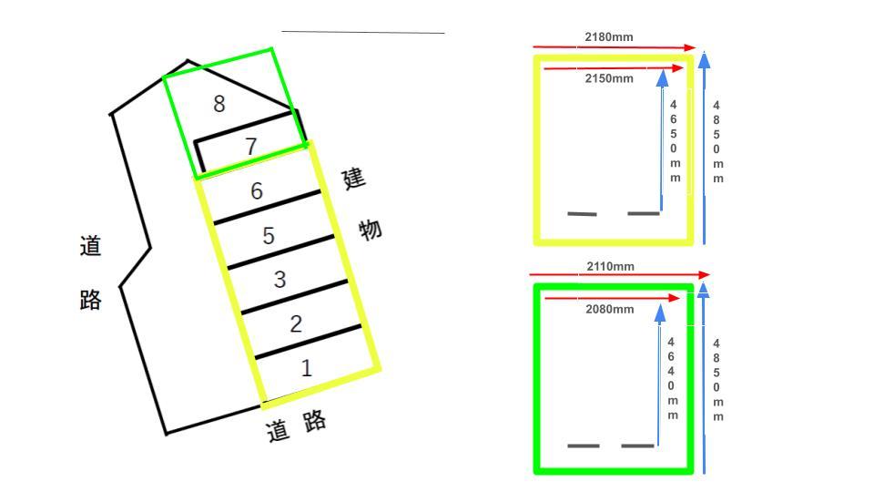 三社Mパーキングの駐車配置図