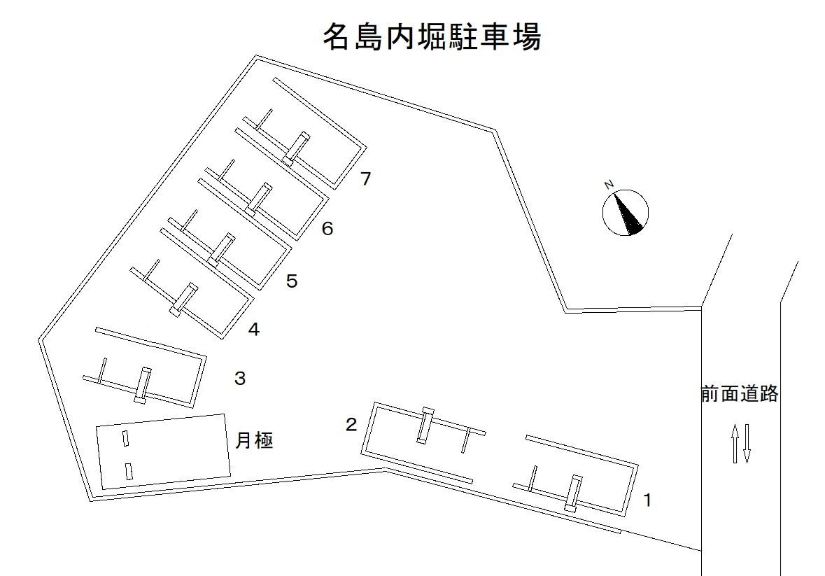 名島内堀駐車場の駐車配置図