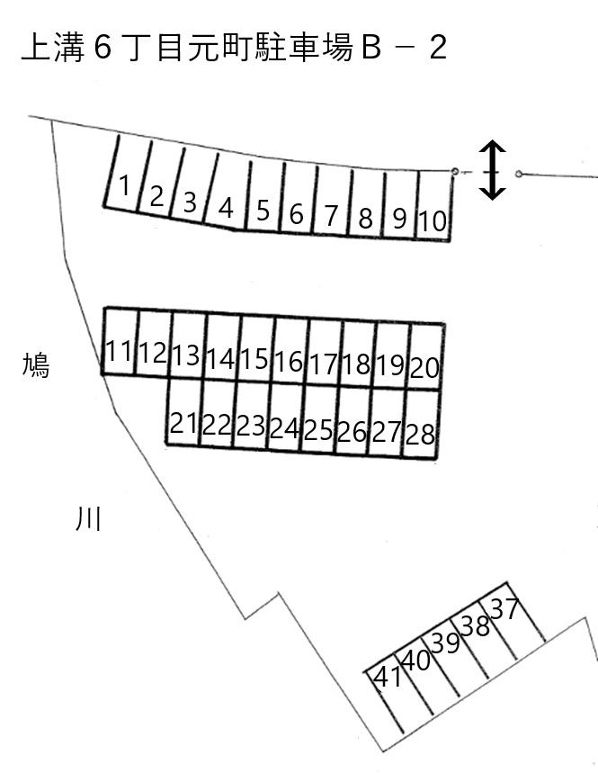 上溝6丁目元町駐車場B-2の駐車配置図