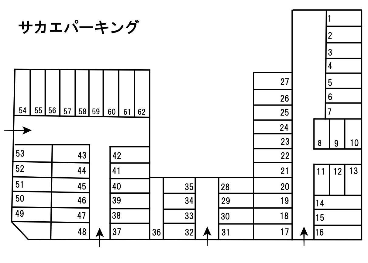 サカエパーキングの駐車配置図