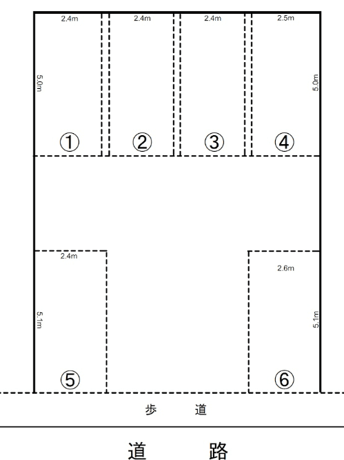 宝泉寺菅沢町第2駐車場の駐車配置図
