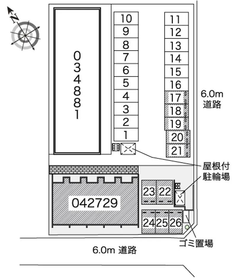 エストレリータⅡ(42729) 敷地外駐車場の駐車配置図