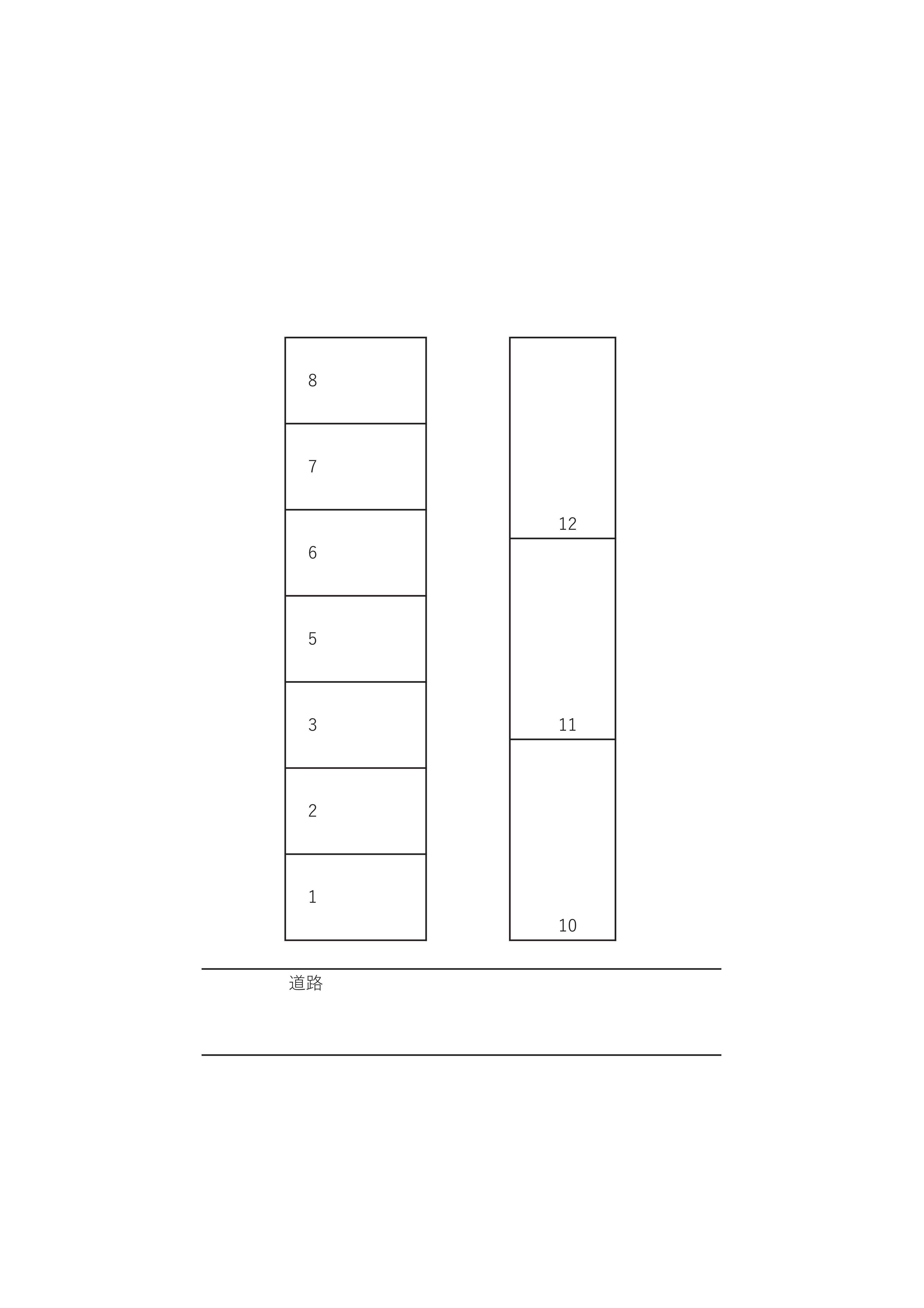 熊野町2丁目駐車場Ⅱの駐車配置図