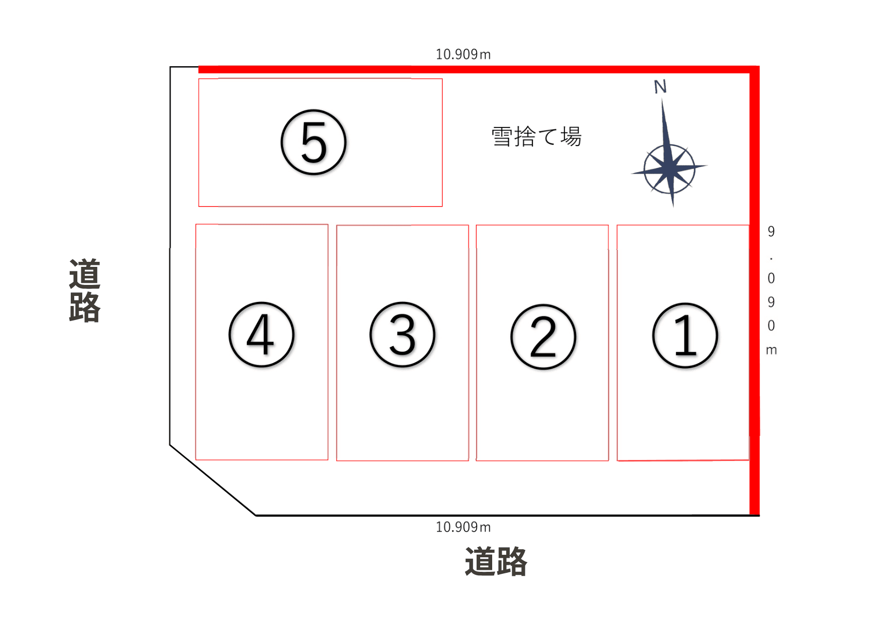 北郷9条3丁目駐車場の駐車配置図
