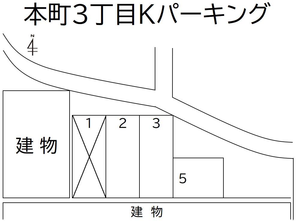 本町3丁目Kパーキングの駐車配置図