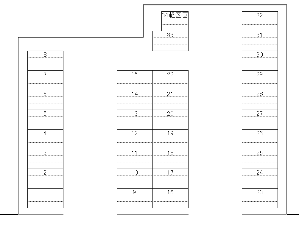 大内町駐車場の駐車配置図