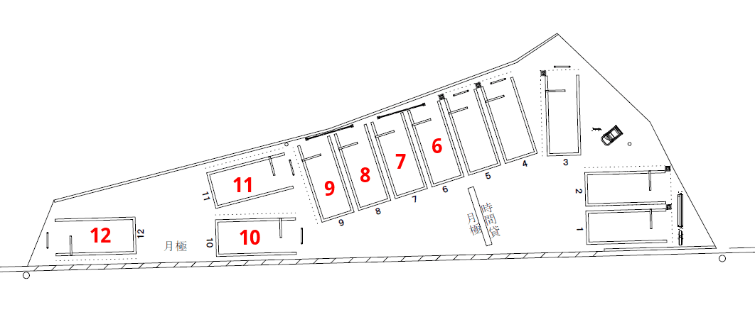 寝屋川公園駅前の駐車配置図