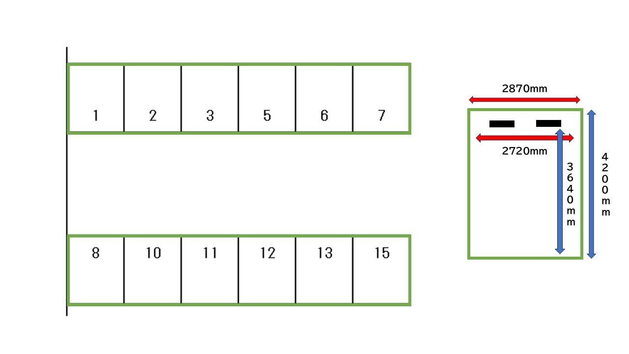 馬場パーキングの駐車配置図